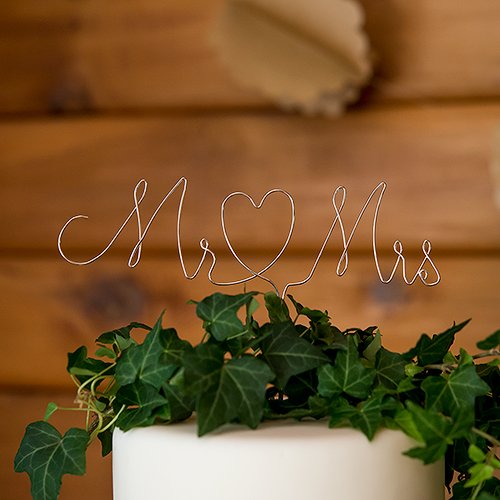 Tortenaufsatz - Draht - Mr & Mrs - Gold
