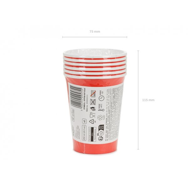 Pappbecher - Rot - 250 ml Pappbecher - Rot - 250 ml