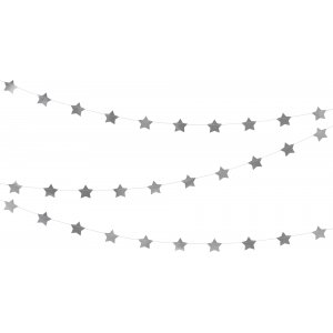 Girlande - Sterne - Silbermetallic Girlande - Sterne - Silbermetallic