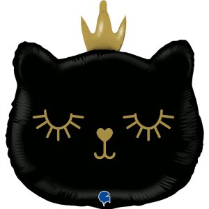 Folienballon - Katzenprinzessin - Schwarz - Form - 53 cm Folienballon - Katzenprinzessin - Schwarz - Form - 53 cm