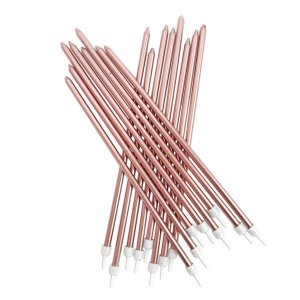 Lange Tortenkerzen - Roségold - 16 Stk Lange Tortenkerzen - Roségold - 16 Stk