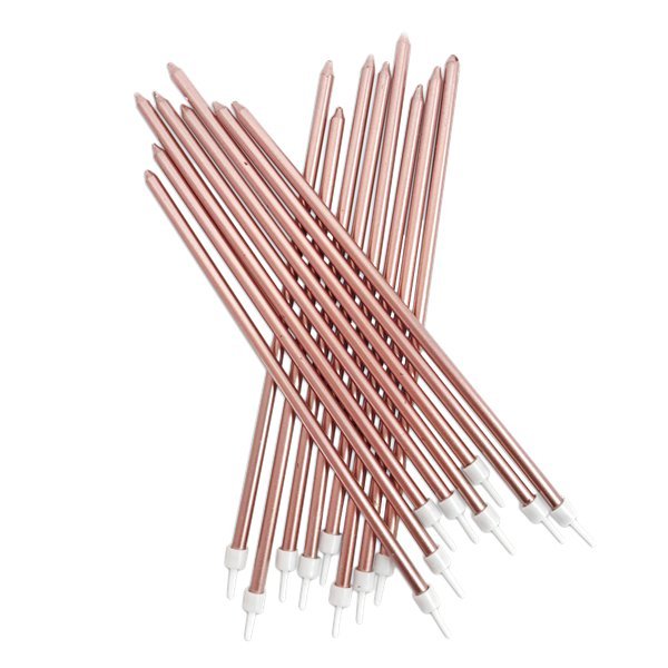 Lange Tortenkerzen - Roségold - 16 Stk Lange Tortenkerzen - Roségold - 16 Stk