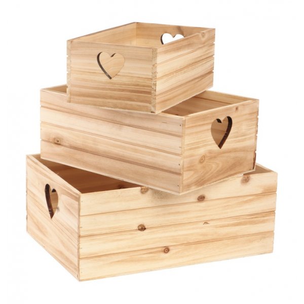 Aufbewahrungsboxen - 3er-Pack - Holz Aufbewahrungsboxen - 3er-Pack - Holz