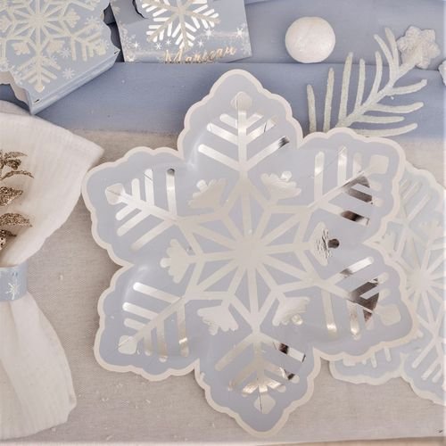 Pappteller - Schneeflocken - Hellblau - 8er-Packung Pappteller - Schneeflocken - Hellblau - 8er-Packung