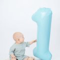 Kundenbild Zahlenballon - Hellblau - 86 cm - Zahl: 1