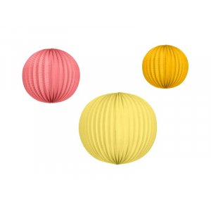 Papierlaternen - 3 Stück - Orange, Rosa und Gelb Papierlaternen - 3 Stück - Orange, Rosa und Gelb