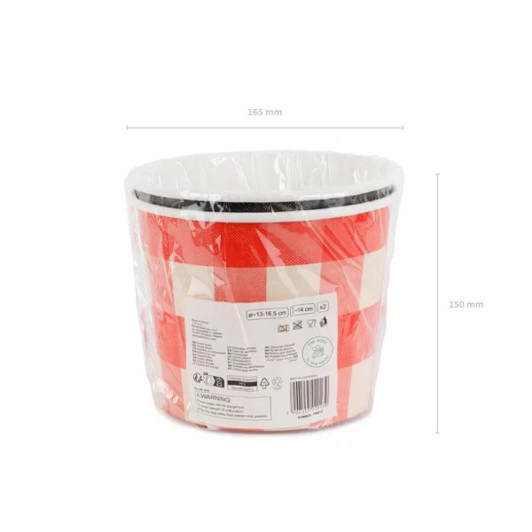Snackbecher - Kariert - 2er-Pack - 14 cm Snackbecher - Kariert - 2er-Pack - 14 cm