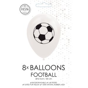 Luftballons - Fu�ball - Wei� - 30 cm - 8 St�ck