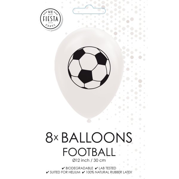 Luftballons - Fußball - Weiß - 30 cm - 8 Stück Luftballons - Fußball - Weiß - 30 cm - 8 Stück