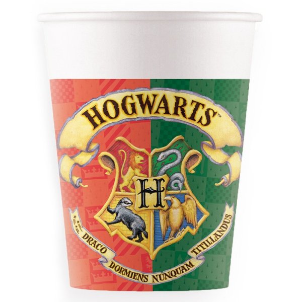 Pappbecher - Harry Potter Hogwarts Häuser - 200 ml - 8er-Packung Pappbecher - Harry Potter Hogwarts Häuser - 200 ml - 8er-Packung