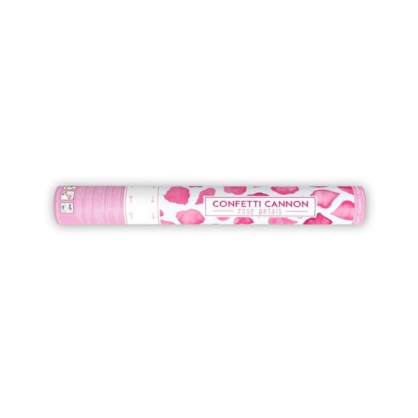 Konfettikanone mit Rosenblättern, rosa Konfettikanone mit Rosenblättern, rosa