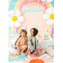 Partyhte - Pastellmischung mit Goldbesatz - 6er-Pack