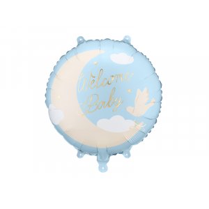 Folienballon "Willkommen Baby" - Hellblau