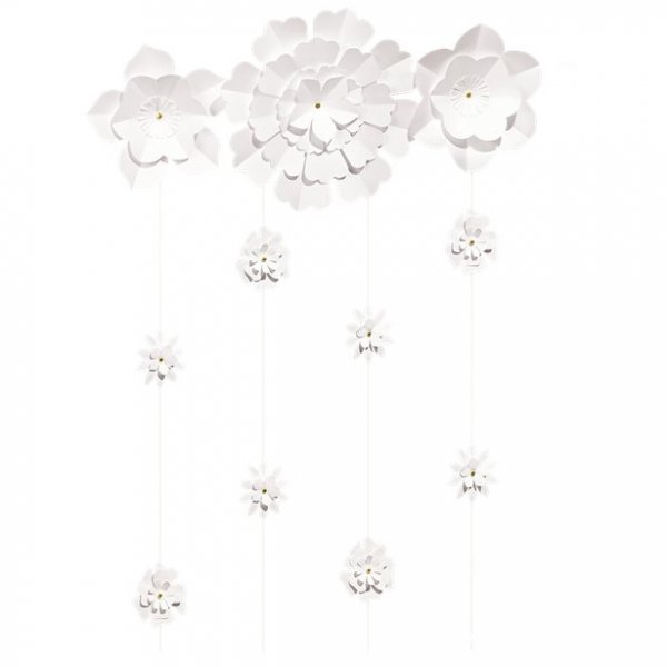 Vorhnge - Weie Blumen