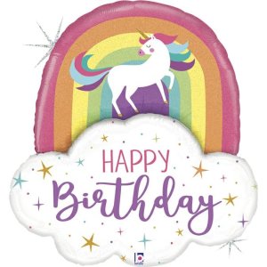 Folienballon - Einhorn - Regenbogen - Alles Gute zum Geburtstag - 60 cm Folienballon - Einhorn - Regenbogen - Alles Gute zum Geburtstag - 60 cm