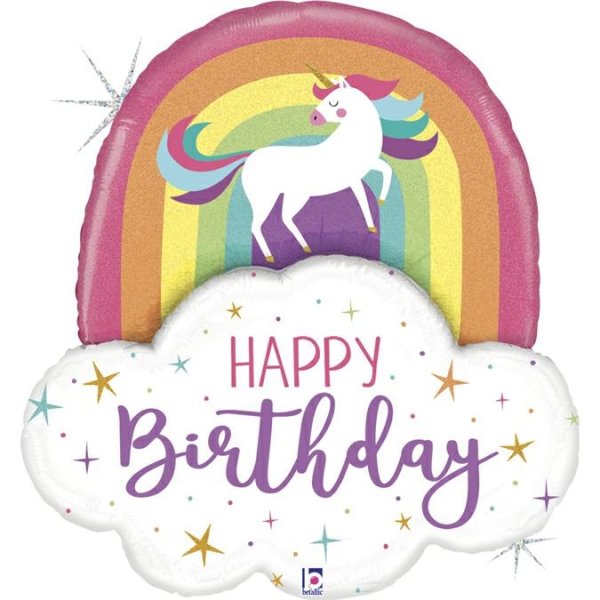 Folienballon - Einhorn - Regenbogen - Alles Gute zum Geburtstag - 60 cm Folienballon - Einhorn - Regenbogen - Alles Gute zum Geburtstag - 60 cm