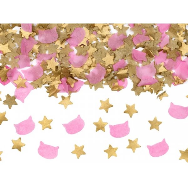 Konfettikanone - 20 cm - Katzen - Gold/Rosa Konfettikanone - 20 cm - Katzen - Gold/Rosa