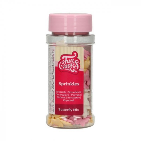 Streusel - Schmetterlinge Pastell - Weiß/Rosa/Gelb - Funcakes - 50 g Streusel - Schmetterlinge Pastell - Weiß/Rosa/Gelb - Funcakes - 50 g