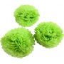 Papierpompons - Limettengrn - Durchm. 20+24+30 cm - 3 Stk