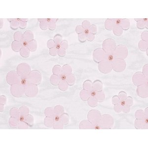 Tischläufer - Tüll mit Blumen - Rosa - 5 m Tischläufer - Tüll mit Blumen - Rosa - 5 m