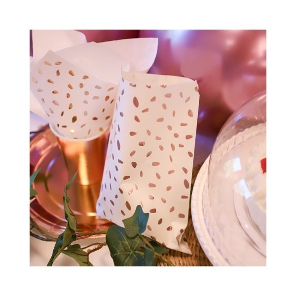 Süßigkeitentüten - Weiß und Roségold - 8er-Packung Süßigkeitentüten - Weiß und Roségold - 8er-Packung