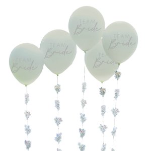 Ballon mit Schweif - Team Braut - Salbei - 5er-Pack Ballon mit Schweif - Team Braut - Salbei - 5er-Pack