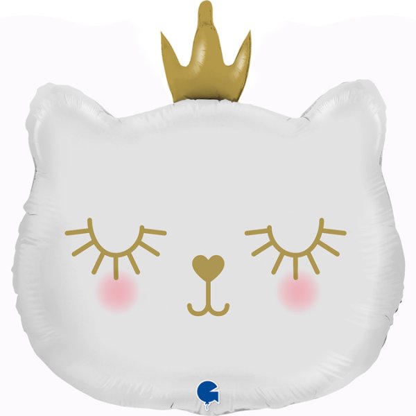 Folienballon - Katzenprinzessin - Weiß - Form - 53 cm Folienballon - Katzenprinzessin - Weiß - Form - 53 cm
