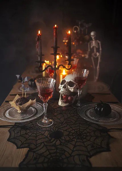 Tischlufer - Halloween - Spinnennetz