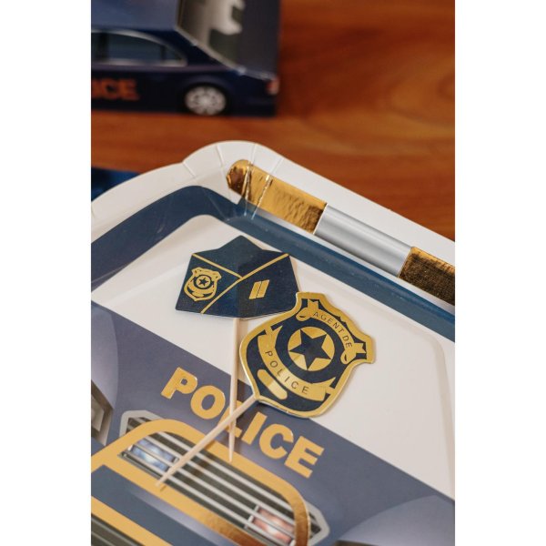 Dekorationsstäbe - Polizei - 12er-Packung Dekorationsstäbe - Polizei - 12er-Packung