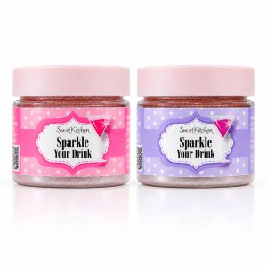 Getr�nkeglitzer in Pastellfarben - Rosa-Lila - 2 x 10 g