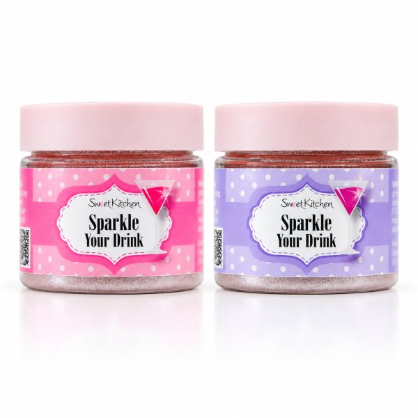 Getränkeglitzer in Pastellfarben - Rosa-Lila - 2 x 10 g Getränkeglitzer in Pastellfarben - Rosa-Lila - 2 x 10 g