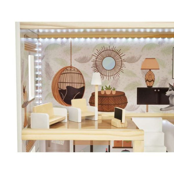 Puppenschrank LULILO FLORO Boho mit LED-Beleuchtung, 78 cm, Holz Puppenschrank LULILO FLORO Boho mit LED-Beleuchtung, 78 cm, Holz