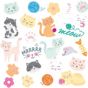 Tattoos - Pastellkatzen - 23 Stk