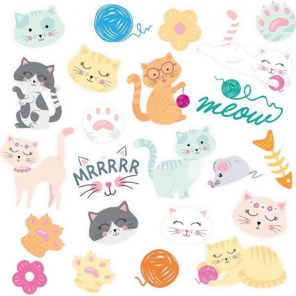 Tattoos - Pastellkatzen - 23 Stk Tattoos - Pastellkatzen - 23 Stk
