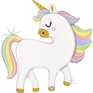 Folienballon - 123 cm - Glitzer-Einhorn Folienballon - 123 cm - Glitzer-Einhorn