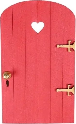 Elfentür - Holz - Rot - Herz Elfentür - Holz - Rot - Herz