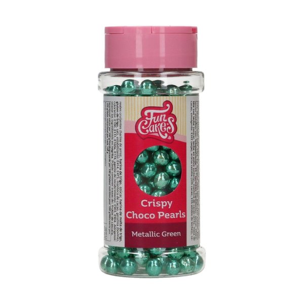 Knusprige Schokoladenperlen - Metallic Green - Funcakes - 60 g Knusprige Schokoladenperlen - Metallic Green - Funcakes - 60 g