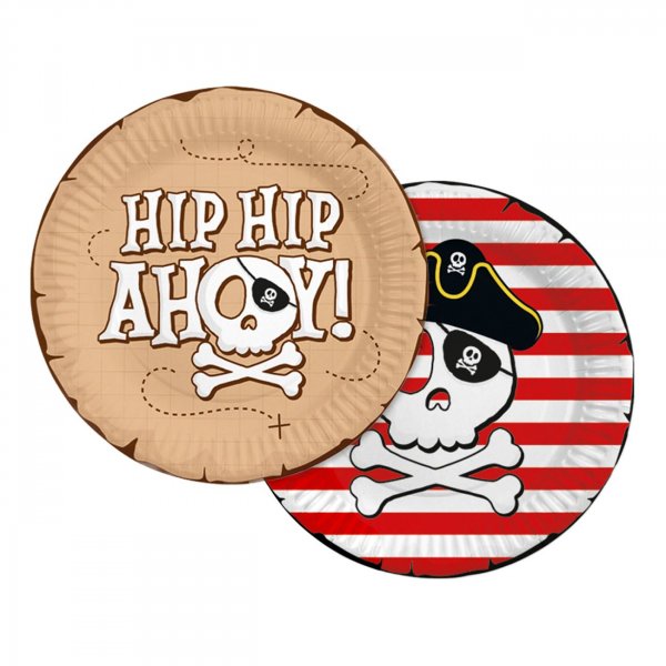 Piraten-Pappteller \\\"Hip Hip Ahoy\\\", 23 cm, 8er-Pack Piraten-Pappteller \\\"Hip Hip Ahoy\\\", 23 cm, 8er-Pack