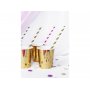Strohhalme - gestreift - Gold - 10 Stk