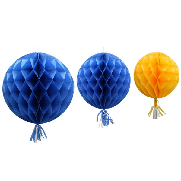 Waben mit Quaste - 3er-Pack - Blau/Gelb Waben mit Quaste - 3er-Pack - Blau/Gelb
