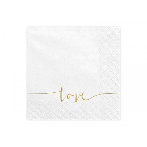 Servietten - Love - Gold - 20er-Pack