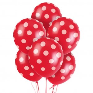 Luftballons - Rot mit weißen Punkten - 6er-Pack Luftballons - Rot mit weißen Punkten - 6er-Pack
