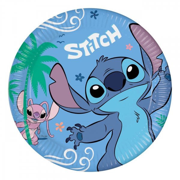 Pappteller - Stitch & Angel - Blau, 23 cm - 8er-Pack Pappteller - Stitch & Angel - Blau, 23 cm - 8er-Pack