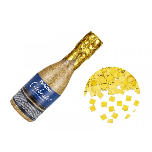 Konfettikanone - Sektflasche 20,5 cm - Gold