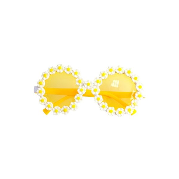 Sonnenbrille - Gelb mit Blumen Sonnenbrille - Gelb mit Blumen