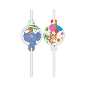 Strohhalme - Dschungelparty - 4er-Pack Strohhalme - Dschungelparty - 4er-Pack