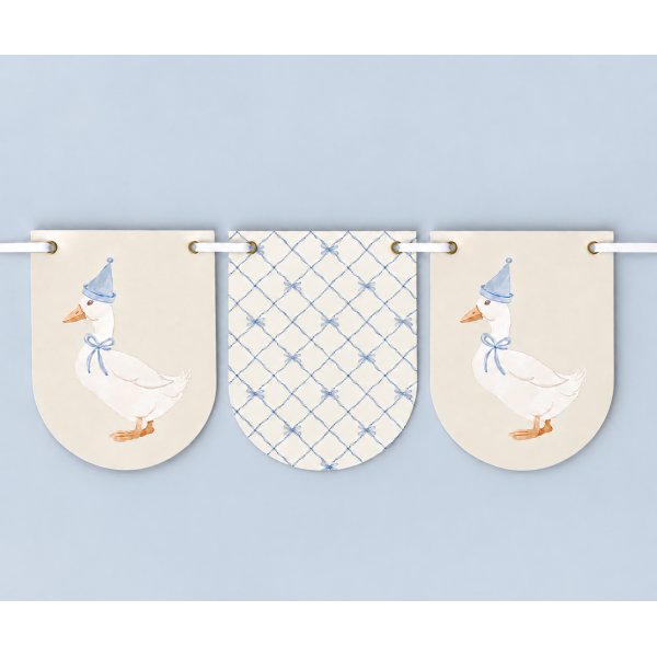 Wimpelkette - Geburtstagsente - Lavendelblau - 3,5 m Wimpelkette - Geburtstagsente - Lavendelblau - 3,5 m