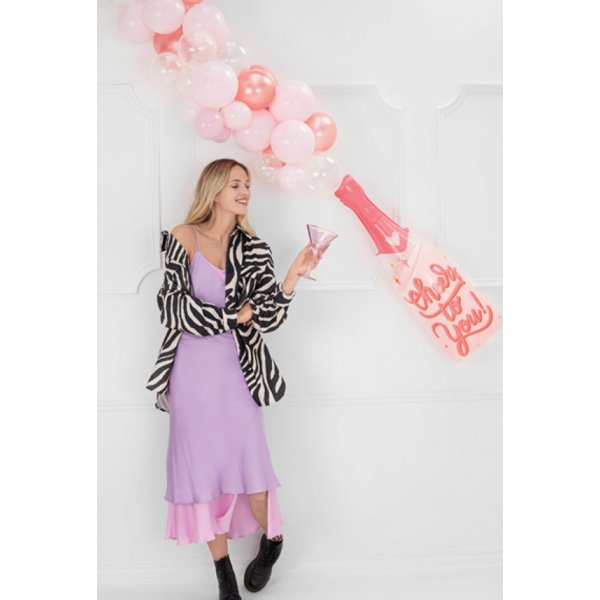 Folienballon - Rosa Champagnerflasche - Prost auf dich