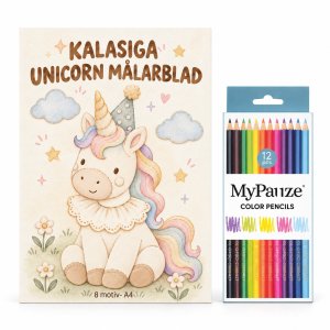 Ausmalbilder mit Buntstiften - Kalasiga Einhorn - 8 Motive - A4 Ausmalbilder mit Buntstiften - Kalasiga Einhorn - 8 Motive - A4