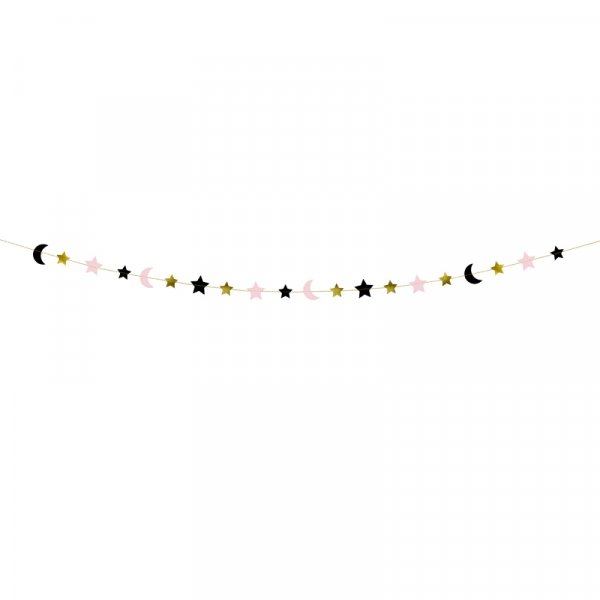 Girlande - Mond/Sterne - Rosa Halloween Girlande - Mond/Sterne - Rosa Halloween